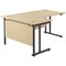 Jemini 1600mm Corner Desk, Left Hand, Black Double Upright Cantilever Legs, Maple