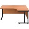 Jemini 1600mm Corner Desk, Right Hand, Black Double Upright Cantilever Legs, Beech