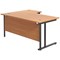 Jemini 1600mm Corner Desk, Right Hand, Black Double Upright Cantilever Legs, Beech