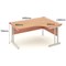 Jemini 1600mm Corner Desk, Right Hand, Black Double Upright Cantilever Legs, Beech