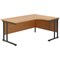 Jemini 1600mm Corner Desk, Right Hand, Black Double Upright Cantilever Legs, Oak