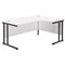 Jemini 1600mm Corner Desk, Right Hand, Black Double Upright Cantilever Legs, White Jemini 1600mm Corner Desk, Right Hand, Black Double Upright Cantilever Legs, White