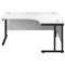 Jemini 1600mm Corner Desk, Right Hand, Black Double Upright Cantilever Legs, White