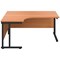 Jemini 1800mm Corner Desk, Left Hand, Black Double Upright Cantilever Legs, Beech