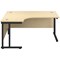 Jemini 1800mm Corner Desk, Left Hand, Black Double Upright Cantilever Legs, Maple