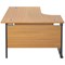 Jemini 1800mm Corner Desk, Left Hand, Black Double Upright Cantilever Legs, Oak