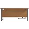 Jemini 1800mm Corner Desk, Left Hand, Black Double Upright Cantilever Legs, Oak