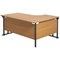 Jemini 1800mm Corner Desk, Left Hand, Black Double Upright Cantilever Legs, Oak