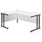 Jemini 1800mm Corner Desk, Left Hand, Black Double Upright Cantilever Legs, White