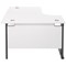 Jemini 1800mm Corner Desk, Left Hand, Black Double Upright Cantilever Legs, White