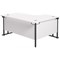Jemini 1800mm Corner Desk, Left Hand, Black Double Upright Cantilever Legs, White