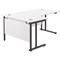 Jemini 1800mm Corner Desk, Left Hand, Black Double Upright Cantilever Legs, White