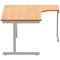 Polaris 1600mm Corner Desk, Right Hand, Silver Cantilever Legs, Beech