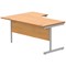 Polaris 1600mm Corner Desk, Right Hand, Silver Cantilever Legs, Beech