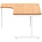Polaris 1600mm Corner Desk, Left Hand, White Cantilever Leg, Beech