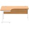 Polaris 1600mm Corner Desk, Left Hand, White Cantilever Leg, Beech