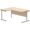 Polaris 1600mm Corner Desk, Left Hand, Silver Cantilever Leg, Oak