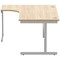 Polaris 1600mm Corner Desk, Left Hand, Silver Cantilever Leg, Oak