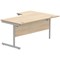 Polaris 1600mm Corner Desk, Left Hand, Silver Cantilever Leg, Oak