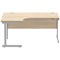 Polaris 1600mm Corner Desk, Left Hand, Silver Cantilever Leg, Oak