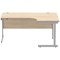 Polaris 1600mm Corner Desk, Right Hand, Silver Cantilever Legs, Oak