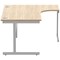 Polaris 1600mm Corner Desk, Right Hand, Silver Cantilever Legs, Oak
