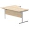 Polaris 1600mm Corner Desk, Right Hand, Silver Cantilever Legs, Oak