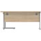 Polaris 1600mm Corner Desk, Right Hand, Silver Cantilever Legs, Oak