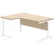 Polaris 1600mm Corner Desk, Left Hand, White Cantilever Leg, Oak