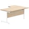 Polaris 1600mm Corner Desk, Left Hand, White Cantilever Leg, Oak