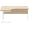 Polaris 1600mm Corner Desk, Left Hand, White Cantilever Leg, Oak