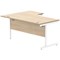 Polaris 1600mm Corner Desk, Right Hand, White Cantilever Legs, Oak