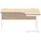 Polaris 1600mm Corner Desk, Right Hand, White Cantilever Legs, Oak