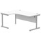 Polaris 1600mm Corner Desk, Left Hand, Silver Cantilever Leg, White