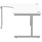 Polaris 1600mm Corner Desk, Left Hand, Silver Cantilever Leg, White