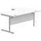 Polaris 1600mm Corner Desk, Left Hand, Silver Cantilever Leg, White