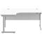 Polaris 1600mm Corner Desk, Left Hand, Silver Cantilever Leg, White