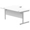 Polaris 1600mm Corner Desk, Right Hand, Silver Cantilever Legs, White