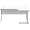 Polaris 1600mm Corner Desk, Right Hand, Silver Cantilever Legs, White