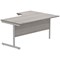 Polaris 1600mm Corner Desk, Left Hand, Silver Cantilever Leg, Grey Oak