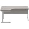 Polaris 1600mm Corner Desk, Left Hand, Silver Cantilever Leg, Grey Oak