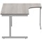 Polaris 1600mm Corner Desk, Right Hand, Silver Cantilever Legs, Grey Oak