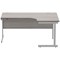 Polaris 1600mm Corner Desk, Right Hand, Silver Cantilever Legs, Grey Oak