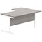 Polaris 1600mm Corner Desk, Left Hand, White Cantilever Leg, Grey Oak