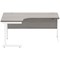 Polaris 1600mm Corner Desk, Left Hand, White Cantilever Leg, Grey Oak