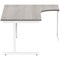 Polaris 1600mm Corner Desk, Right Hand, White Cantilever Legs, Grey Oak