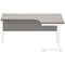Polaris 1600mm Corner Desk, Right Hand, White Cantilever Legs, Grey Oak