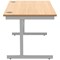 Polaris 1200mm Rectangular Desk, Silver Cantilever Leg, Beech