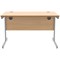 Polaris 1200mm Rectangular Desk, Silver Cantilever Leg, Beech