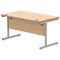Polaris 1400mm Rectangular Desk, Silver Cantilever Leg, Beech